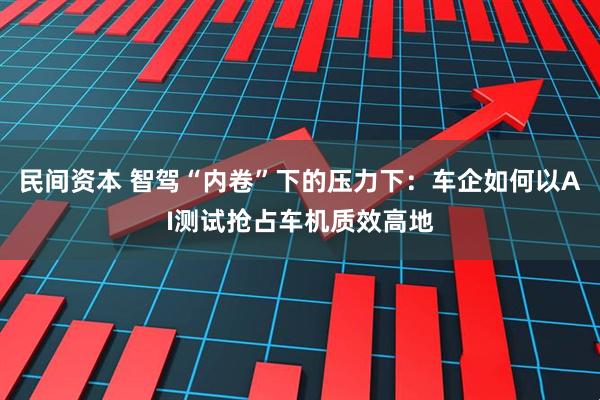 民间资本 智驾“内卷”下的压力下：车企如何以AI测试抢占车机质效高地
